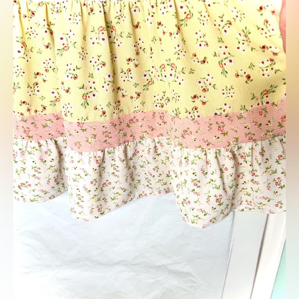 Bonnie Jean Smocked Pink / Yellow Floral Sun Dress - Picture 12 of 16